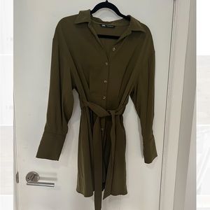 Zara mini dress in army green- Size S